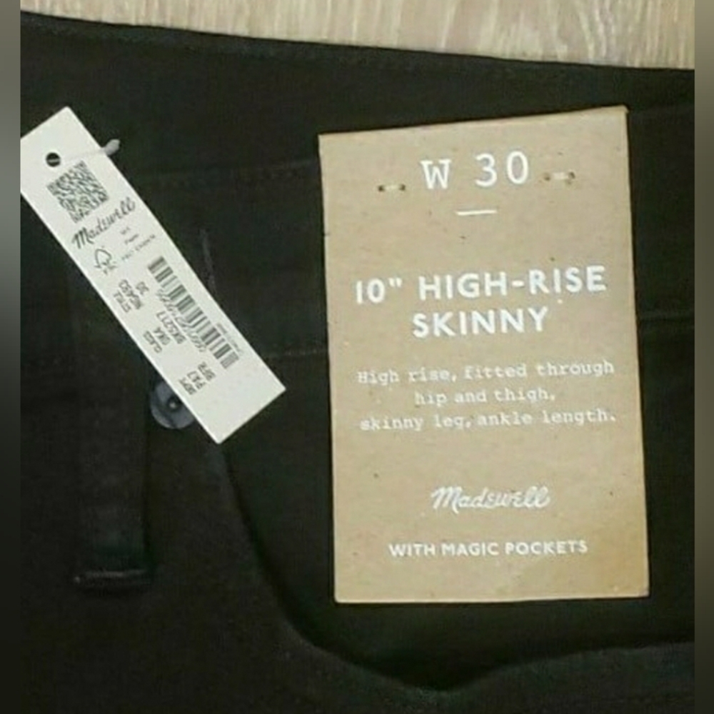 NWT Madewell High-Rise Skinny Denim Jeans women's 30/10
